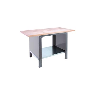 PROREGAL Werkbank BUFFALO WOOD | HxBxT 86,5x180x75cm | Traglast 1000kg | Grau | Werktisch Arbeitstisch Image