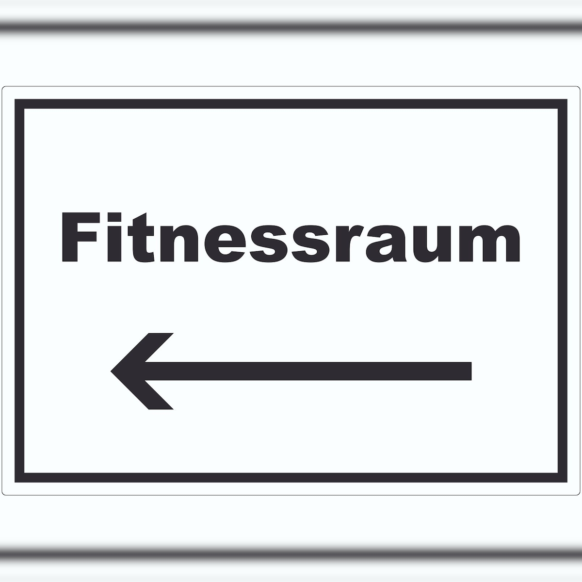 HB-Druck Fitnessraum Aufkleber mit Text und Richtungspfeil links Sport Fit waagerecht A7 (74x105mm) Image