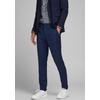 Anzughose JACK & JONES "JPRFRANCO Hose mit schmalem Bein und cleanem Look", Herren, Gr. 54, N-Gr, blau (schwarz navy), Web, Obermaterial: 78% Polyester, 17% Viskose, 4% Elasthan, 1% sonstige Fasern, unifarben, modisch, slim fit normal, Hosen,...