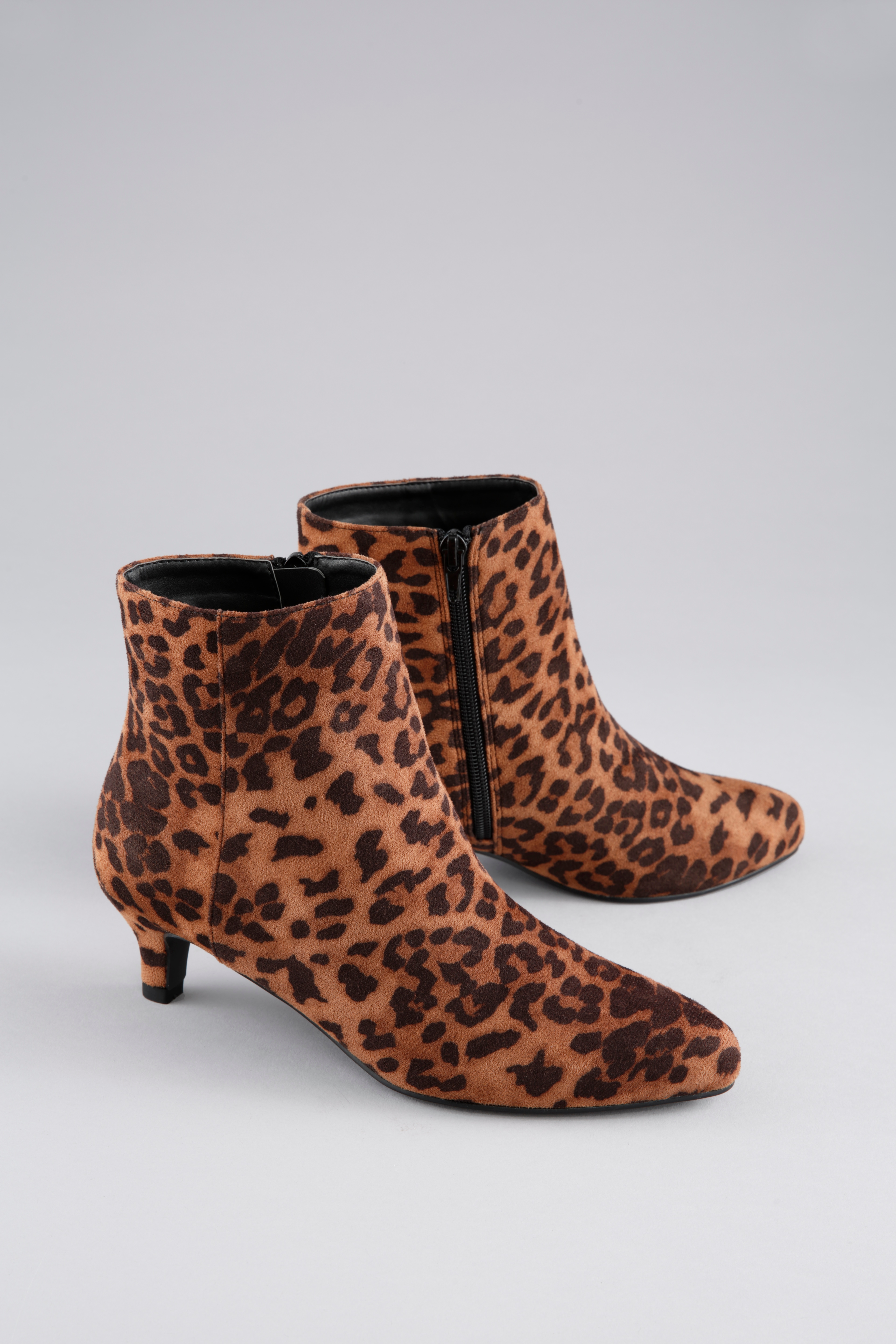 Stiefelette ANISTON SHOES, Damen, Gr. 37, braun (braun leo), Textil, Veloursleder, animal-print, Schuhe Stiefelette, Reißverschluss-Ankelboots, Trichterabsatz - NEUE KOLLEKTION