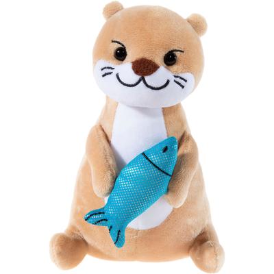 Kuscheltier HEUNEC "Otter mit Fisch", braun, Plüschfiguren, KinderH:20cm, enthält recyceltes Material, H:20cm Image