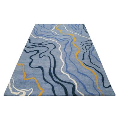 Teppich ESPRIT "Drive ESP-39866", blau (hellblau), B:70cm H:8mm L:140cm, Polyester, Teppiche, modern, abstraktes Design für Wohnzimmer und Schlafzimmer Image