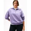 Sweatshirt TOMMY HILFIGER CURVE "CRV CLASSIC SCRIPT FLEECE 1/2ZIP", Damen, Gr. 50, lavender ash, Sweatware, Obermaterial: 77% Baumwolle, 23% Polyester, unifarben, casual, Kurzarm Bündchen, Sweatshirts, in großen Größen