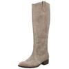 Bikerboots GABOR "Gabor Stiefel Veloursleder", Damen, Gr. 40, grau (kiesel), Veloursleder, casual, Schuhe