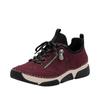Slip-On Sneaker RIEKER, Damen, Gr. 37, rot (bordeaux, schwarz), Nubuklederimitat, Textil, sportlich, Schuhe, Schlupfschuh, Halbschuh, Freizeitschuh mit weicher Innensohle
