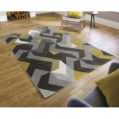 Teppich FLAIR RUGS "AURORA", gelb (ocker), B:200cm H:11mm L:290cm, Kunstfaser, Teppiche, Handgeschnitzt Image