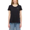 Kurzarmshirt MUSTANG "Damen Style Alma", Damen, Gr. XL, schwarz, Jersey, 100% Baumwolle, casual, Rundhals, Shirts