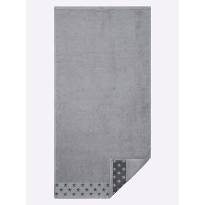 Handtuch WÄSCHEPUR Gr. 2, grau (steingrau), B:70cm L:140cm, Walkfrottee, 100% Baumwolle, Handtücher (Packung) Image