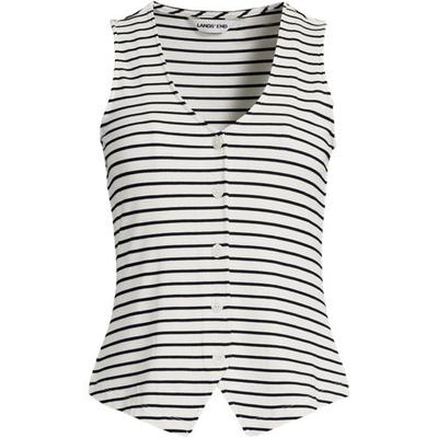 Drapey Rib Vest, Women, size: 16-18, regular, Ivory, Spandex/Viscose/Poly-blend, by Lands' End