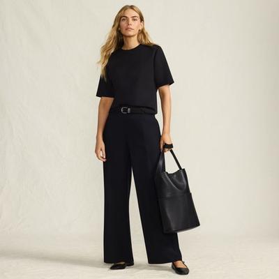 Soft Modal Trousers, Women, size: 14/16, regular, Black, Polyester/Poly-blend, by Lands' End