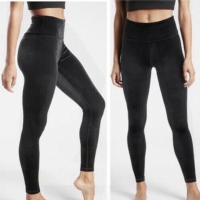 Athleta Pants & Jumpsuits | Athleta Elation Velvet Leggings Women’s S Xl Black Velour Women’s Athletic Tight | Color: Black | Size: Xl