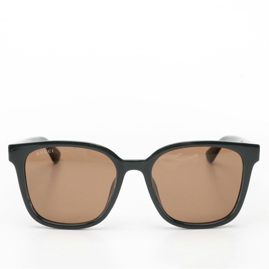 Gucci Accessories | Gucci Gg1346sk 005 Dark Gray Rectangular Sunglasses With Case - Nwot | Color: Brown/Gray | Size: 56-19-145