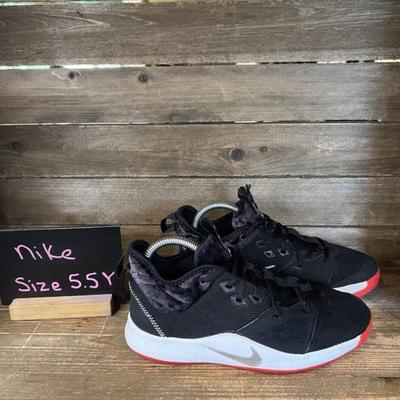 Nike Shoes | Childrens Big Kids Nike Pg 3 Velour Bred Athletic Basketball Shoes Size 5.5 Y | Color: Black | Size: 5.5b