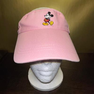 Disney Accessories | Disney Parks Mickey Mouse Adjustable Pink Golf Visor Hat Cap 100% Cotton | Color: Pink | Size: Os
