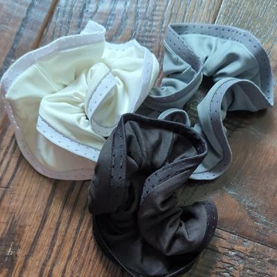 Anthropologie Accessories | Anthro I Set Of Three Aly Perforated Scrunchies In White, Gray, And Black | Color: Black/Gray | Size: Os