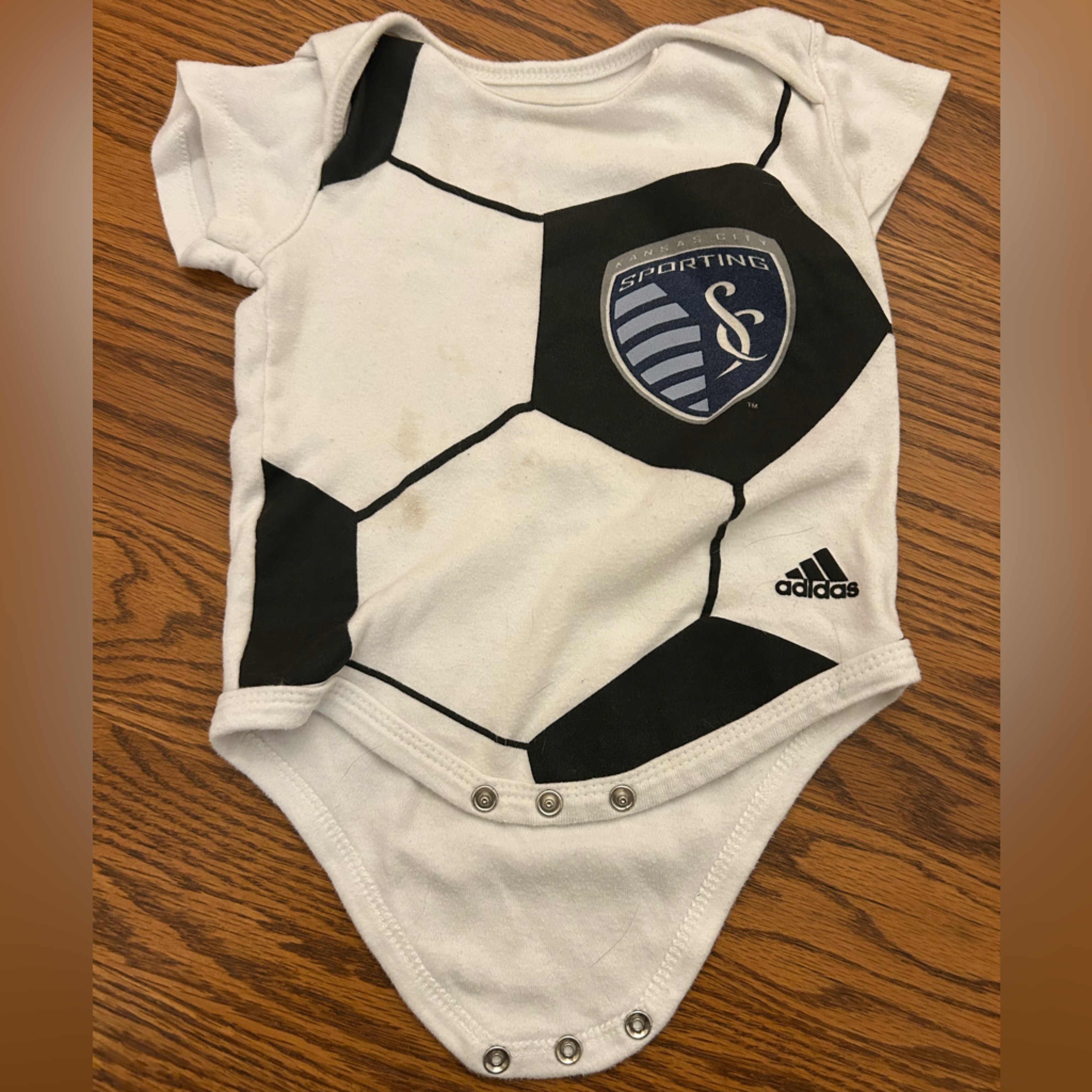 Adidas One Pieces | Adidas Sporting Kc Onesies 12 Months | Color: Black/White | Size: 12m