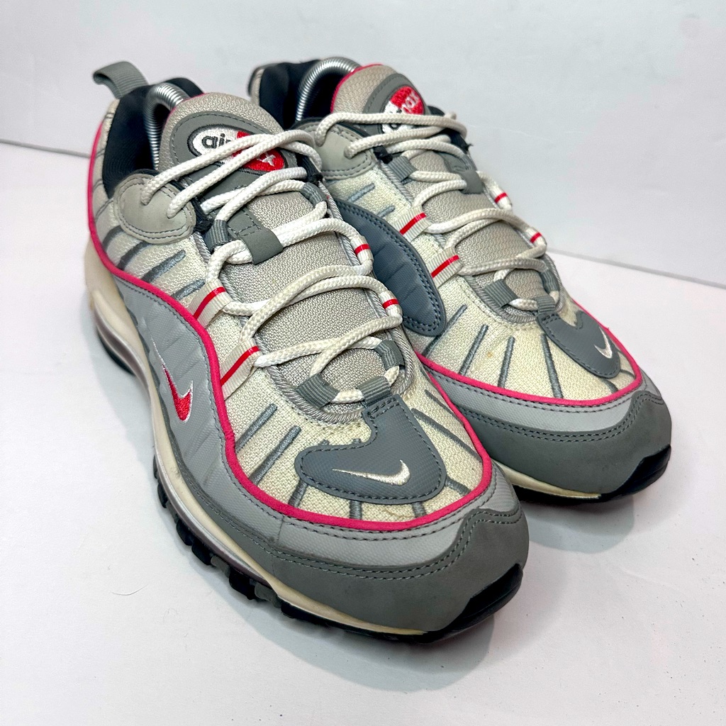 Nike Shoes | Used Men’s Nike Air Max 98 - Gray And Red Accents | Color: Gray/Red | Size: 7