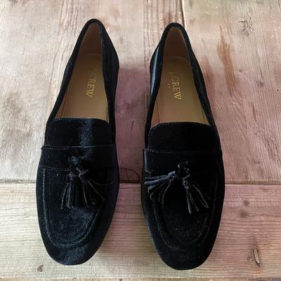 J. Crew Shoes | J.Crew Woman’s Black Velvet Loafers | Color: Black | Size: 7.5