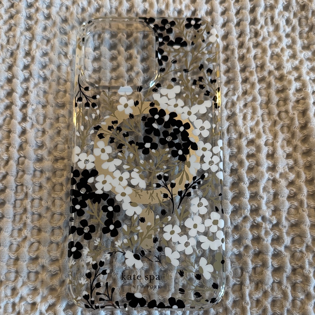 Kate Spade Cell Phones & Accessories | Kate Spade Iphone 15 Pro Max Monochrome Floral Phone Case | Color: Black/White | Size: Os