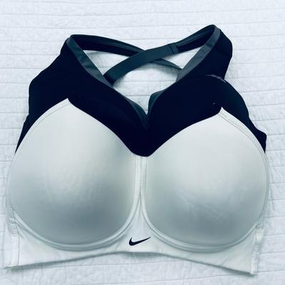 Nike Intimates & Sleepwear | Bundle Of Nike And Adidas High Impact Sports Bras, White And Black- Size 36ee | Color: Black/White | Size: 36e (Dd)