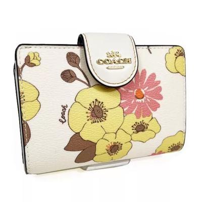 Coach Bags | Coach Wallet Bi-Fold Wallet Medium Wallet Ch734 Medium Corner Zip Wallet | Color: Cream/Yellow | Size: Os