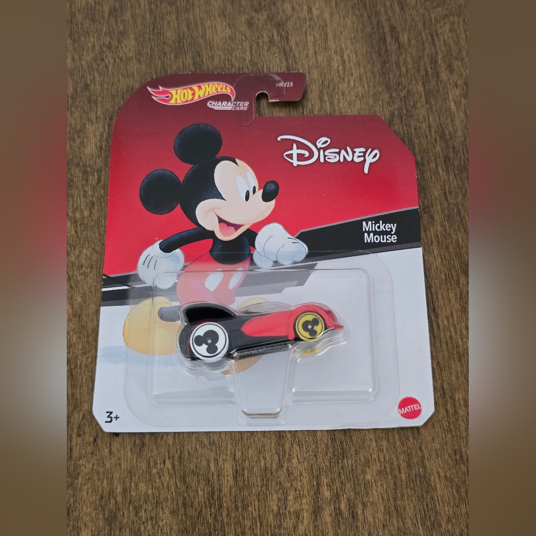 Disney Toys | Hot Wheels Disney Mickey Mouse Vehicle 1:64 Scale Character Car | Color: Black/Red | Size: Osbb
