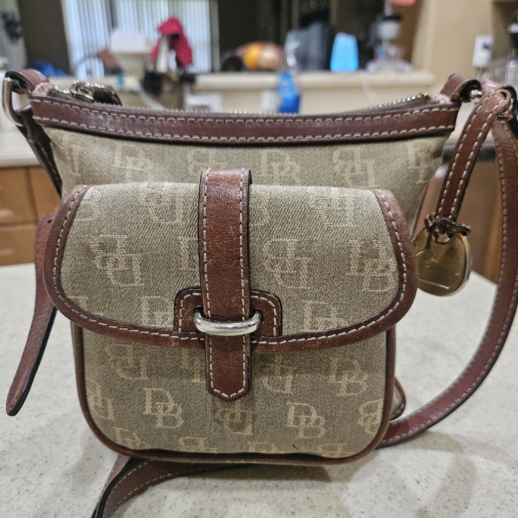 Dooney & Bourke Bags | Dooney & Bourke Handbag, Small Crossbody Handbag Dooney & Bourke | Color: Brown/Gray | Size: 8"X8"