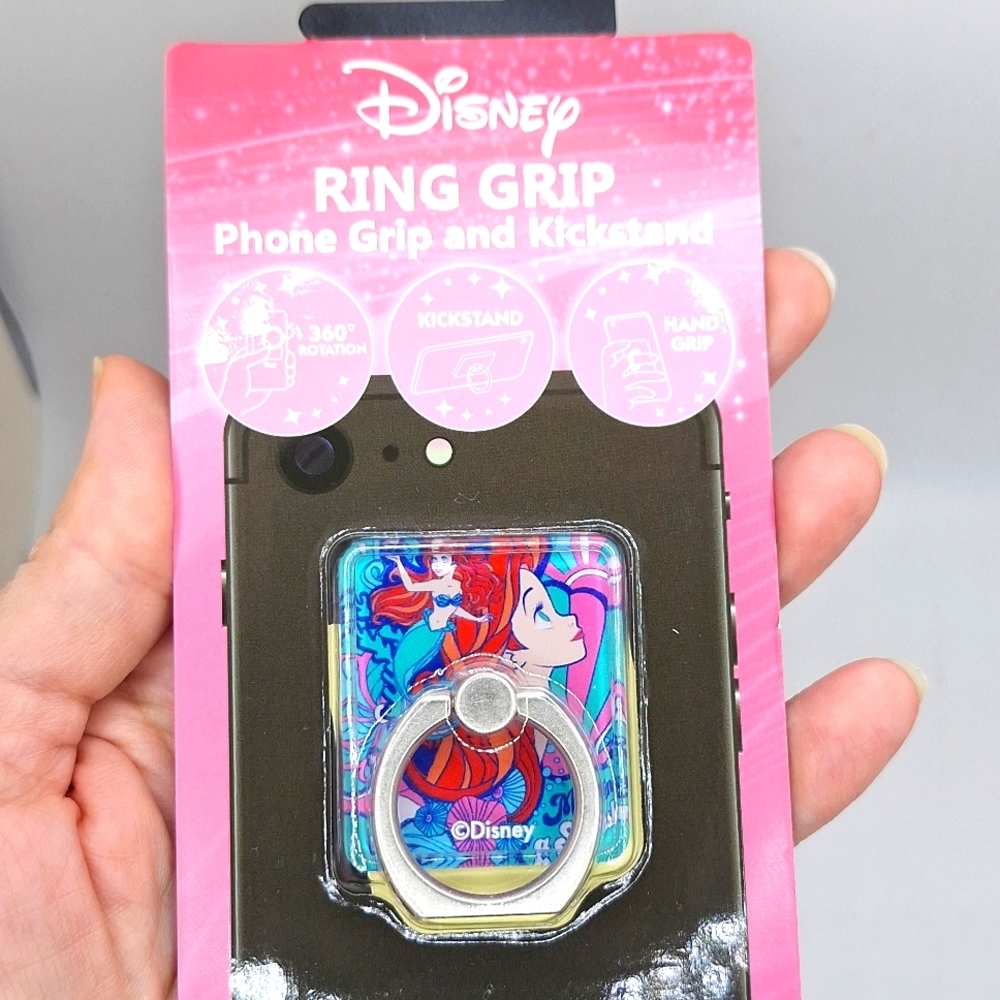 Disney Cell Phones & Accessories | Ariel Ring Grip With Kickstand Phone Holder | Color: Blue/Pink | Size: Os
