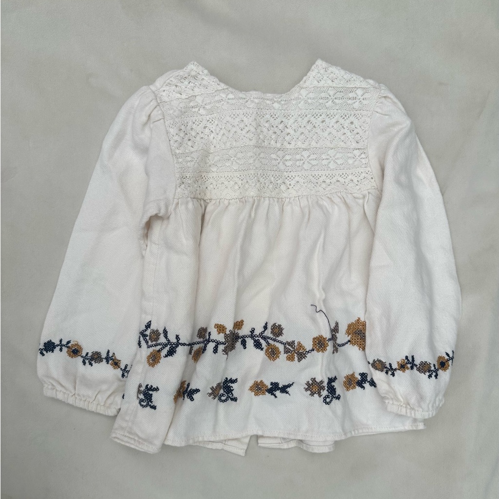 Zara Shirts & Tops | Zara Size 3 Toddler Top Baby Girl Clothes | Color: Cream/White | Size: 3tg