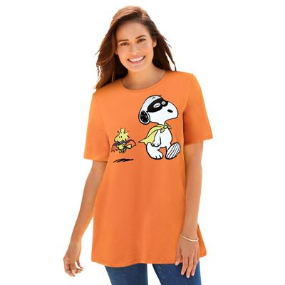 Plus Size Women's Peanuts Snoopy Costume Halloween Tee by ellos in Orange Costume (Size S)