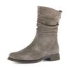 Stiefel GABOR "Genua", Damen, Gr. 38, grau (taupe), Veloursleder, unifarben, klassisch, Schuhe, Blockabsatz, Kurzstiefel, mit Innenreißverschluss