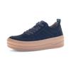 Plateausneaker GABOR, Damen, Gr. 38, blau (dunkelblau), Veloursleder, Glattleder, unifarben, sportlich, Schuhe, Freizeitschuh, Halbschuh, Schnürschuh mit Best Fitting-Ausstattung