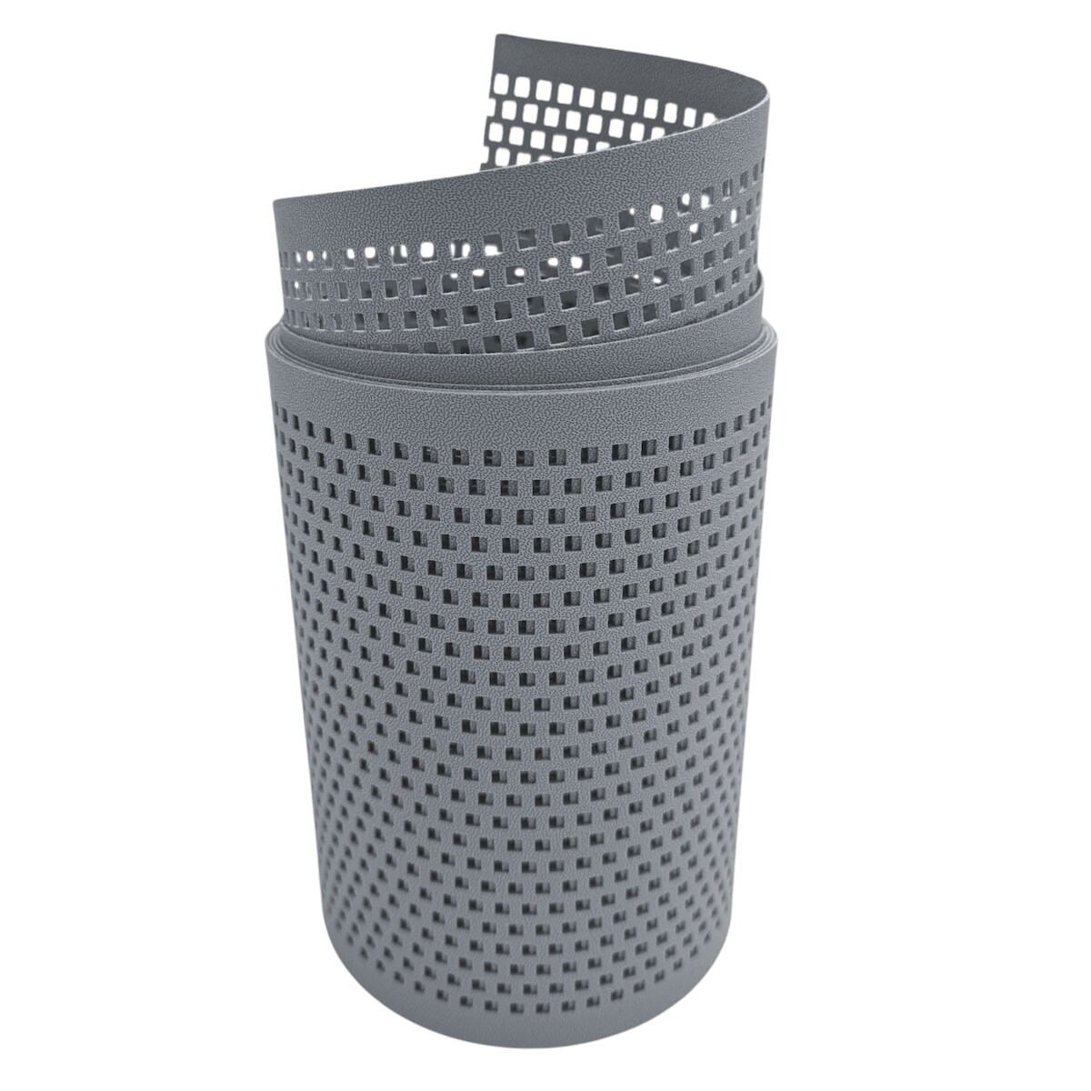 zaun|zu® Sichtschutz Gelocht Quadrat Muster für Doppelstabmatten Fenstergrau 2,55m Image