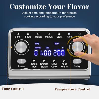 12-in-1 Digital Programmable Slow Cooker, 8 Quart Multi-Cooker