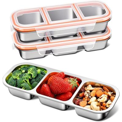 Stainless Steel Snack Container, Leek Proof Metal Bento Lunch Box