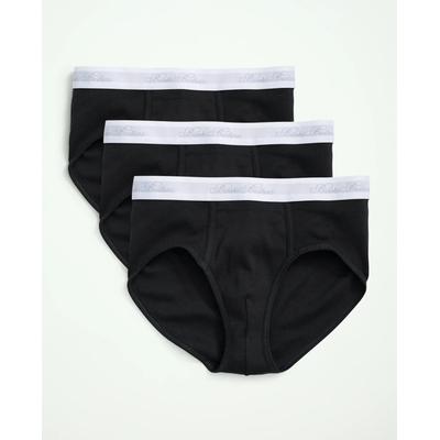 Brooks Brothers Men's Supima Cotton Low-Rise Briefs - 3 Pack | Black | Size XS