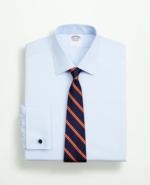 Brooks Brothers Men's Stretch Supima Cotton Non-Iron Pinpoint Oxford Ainsley Collar Dress Shirt | Light Blue | Size 21 38