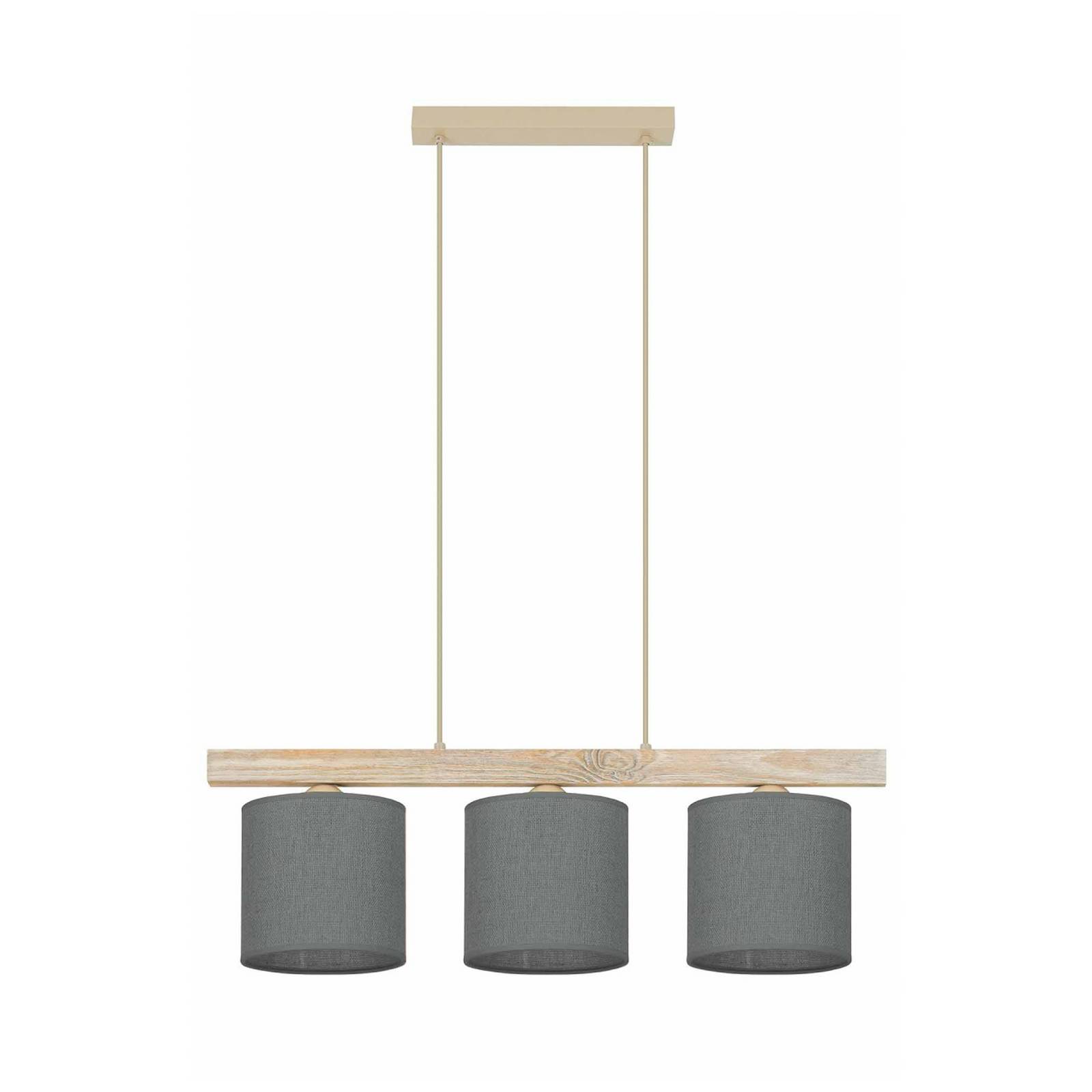 Hängelampe Forest Duolla, dimmbar, alu / grau / zink, für Wohn- / Esszimmer, Holz, Pendelleuchte