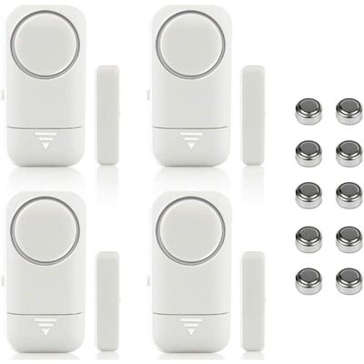 Longziming - 4er-Set magnetische Fenster-und Türalarme–Hausalarm – kabelloses Diebstahlschutzsystem Image