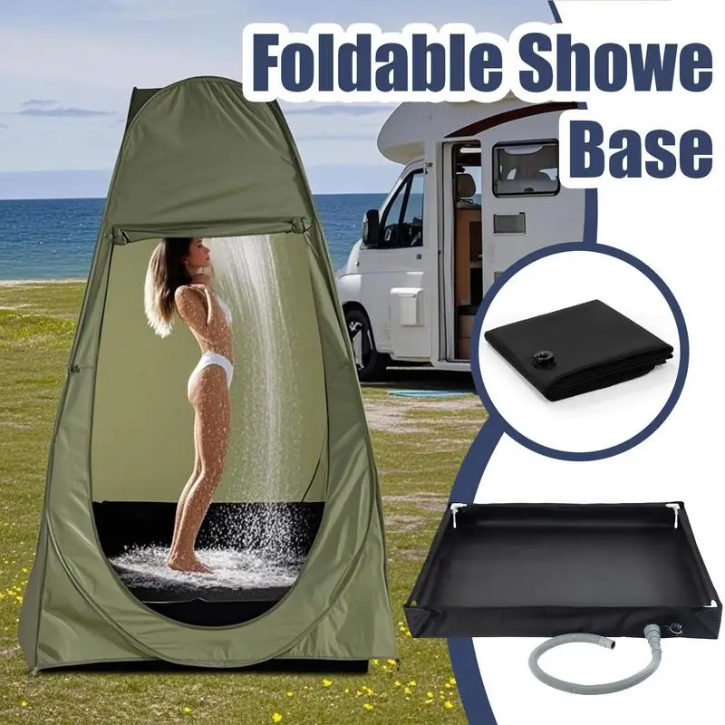 1pc Faltbare Dusche Basis Outdoor Zelt RV Camping Markise Dusche Tablett Tragbare Dusche Pan Dusche Basis für Camping Reisen Image