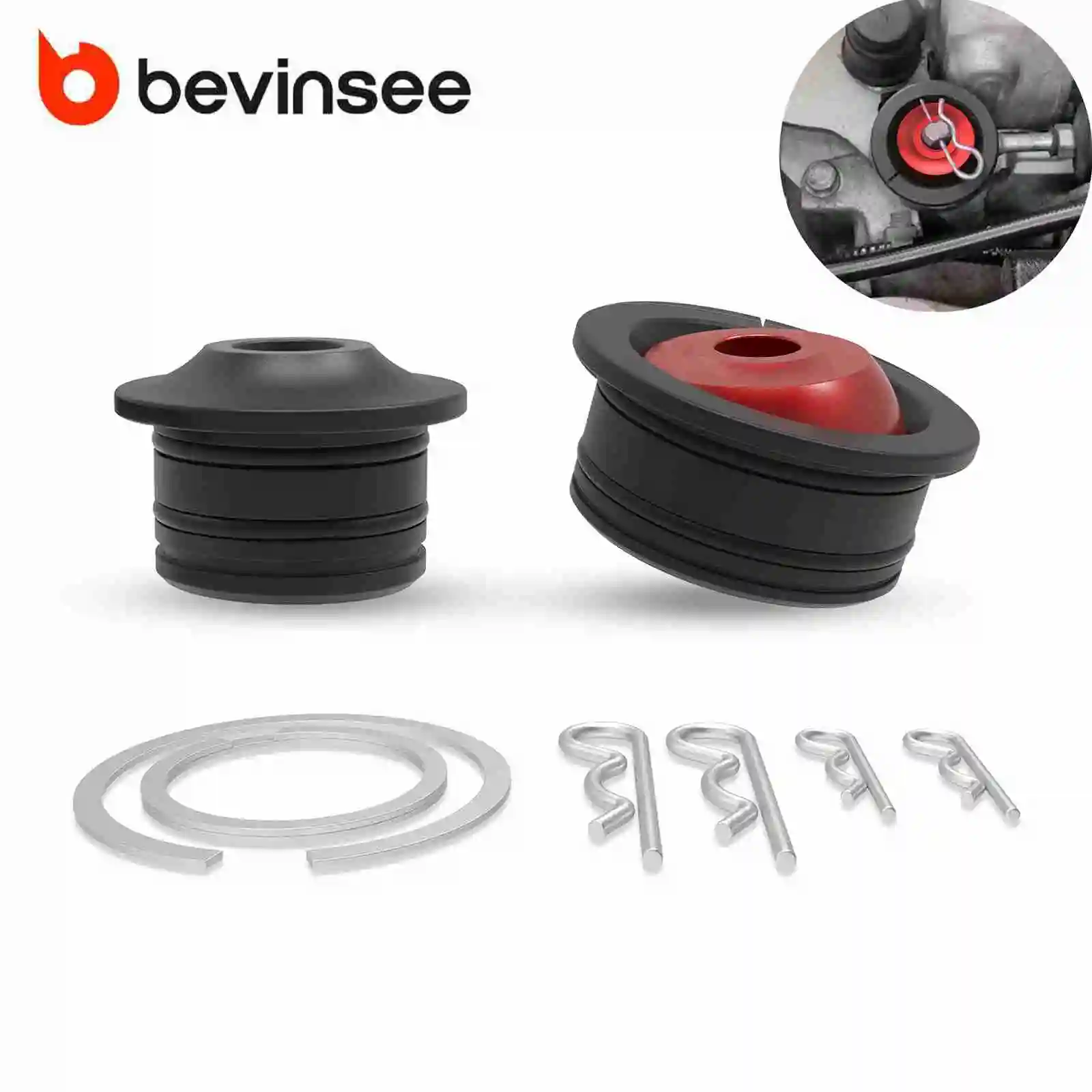 BEVINSEE Schaltzugbuchsen für Honda Civic Si 8./9./10. Generation (2007-2021), Accord 8./9. Generation, für Honda Type R/Fit/CRZ Image