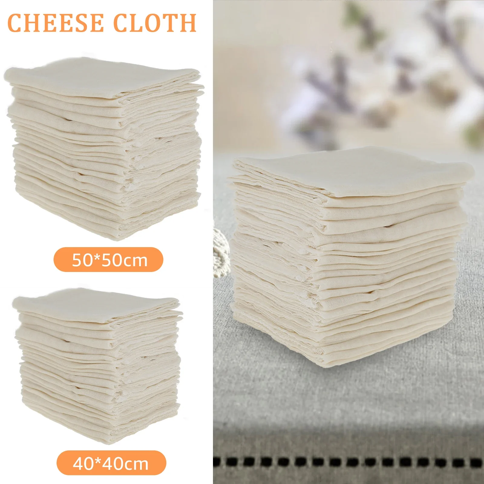 24 Stück Käsetücher aus Baumwolle der Güteklasse 90 zum Sieben, wiederverwendbares Sieb, Käsetuch, vielseitige Käsetücher aus Baumwolle Image