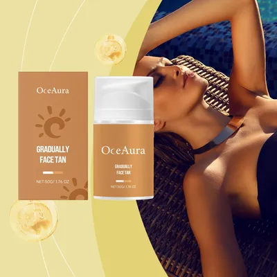 50g Oceaura Sunless Body Tanning Lotion Natural Bronze Glow Deep Hydration Indoor Soft Smooth Skin Healthy Color Radiance Care