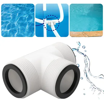Pool Hose T Splitter with 3 L Rings Swimming Pump Hose Adapter Pool Pump Hose Tee T-Joint Connector for 1.5 Inch Pool Pump Hose