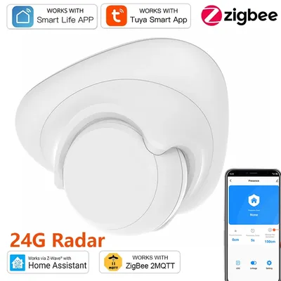 Tuya Zigbee Human Presence Sensor Pro 24G MmWave Radar Detector APP Control for Home Assistant Smart Security Protector