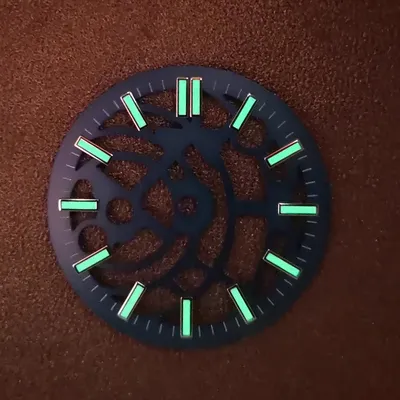 28.5mm NH38/NH70 dial luminous hollow out skeleton dial for NH38/NH70/NH72 automatic skeleton movement dial watch accessories