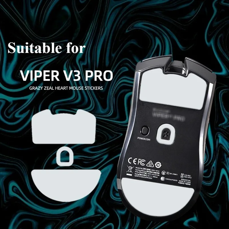 2 Stück/Gruppe glatte und verschleißfeste Maus-Eisschlittschuhe, geeignet für Razer Viper V3PRO Mausboden-Zubehör-Ersatz Image