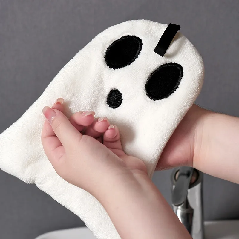 Ghost Wipe Handtuch, dick, zum Aufhängen, koreanischer Stil, niedliches Handtuch, weich, saugfähig, niedliches Hängetuch Image