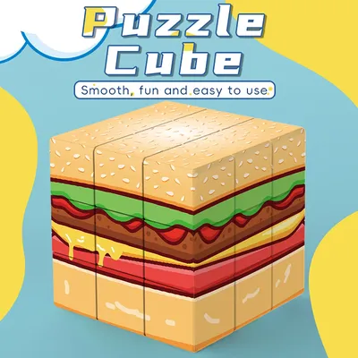 Zauberwürfel 3x3x3 3D UV Hamburger Stressabbau-Puzzle professionelles glattes Geschwindigkeitsspiel Kinderspielzeug Geschenk Image