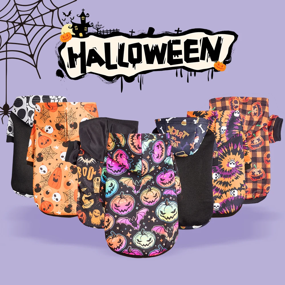 Spooktacular Pet Apparel: Hunde-Kapuzenpullover und Katzenpullover mit Halloween-Aufdruck